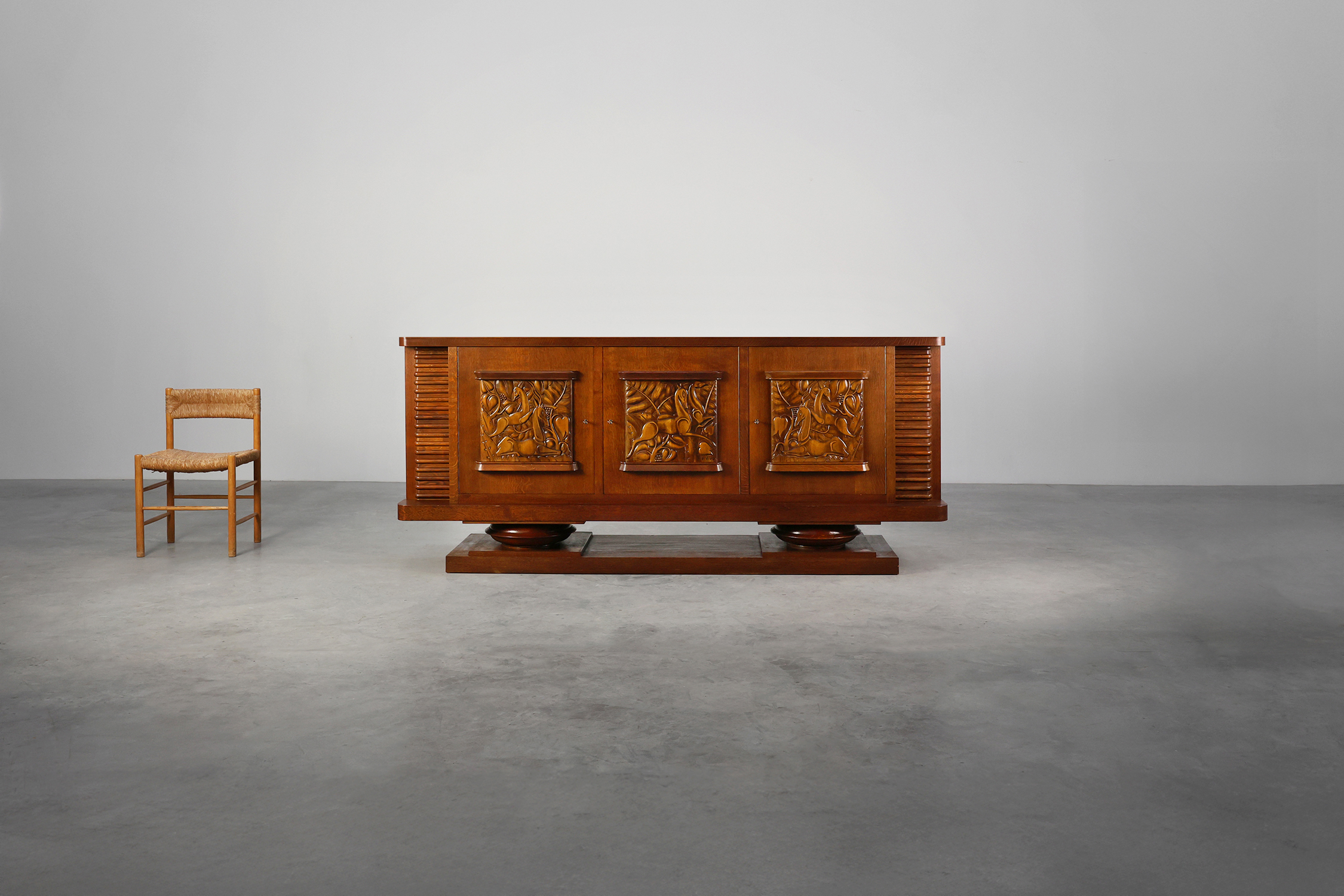 French Art Deco Oak Sideboard by Jacques Klein, circa 1925thumbnail